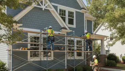 Vinyl siding installation by Raleigh, NC siding contractor for home exterior improvement