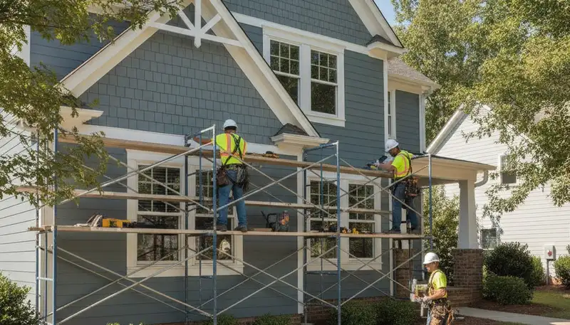 Vinyl siding installation by Raleigh, NC siding contractor for home exterior improvement