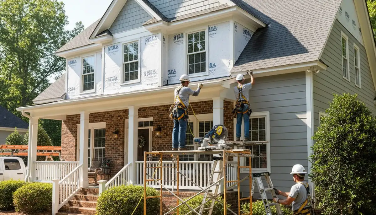 Vinyl siding installation in Raleigh, NC for a residential home exterior renovation