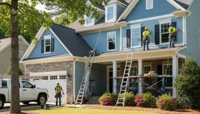 Vinyl siding installation for Raleigh, NC home by local siding contractors