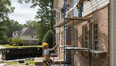 Vinyl siding installation by Raleigh, NC siding contractors for residential homes